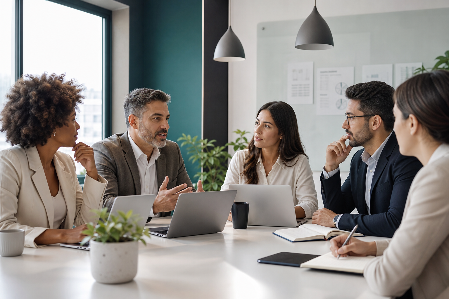 Reunião de equipe em ambiente corporativo